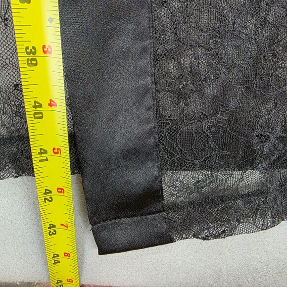 Victorias Secret NEW Black Lace Open Front Lightweight Sheer Robe Whimsigoth M/L - Picture 9 of 9